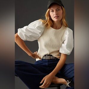 Anthropologie puff-sleeve blouse